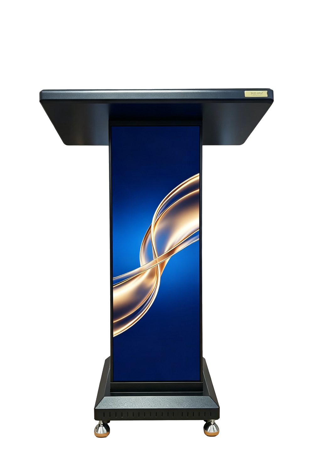 Firefly Forge LED poster display on a floor stand