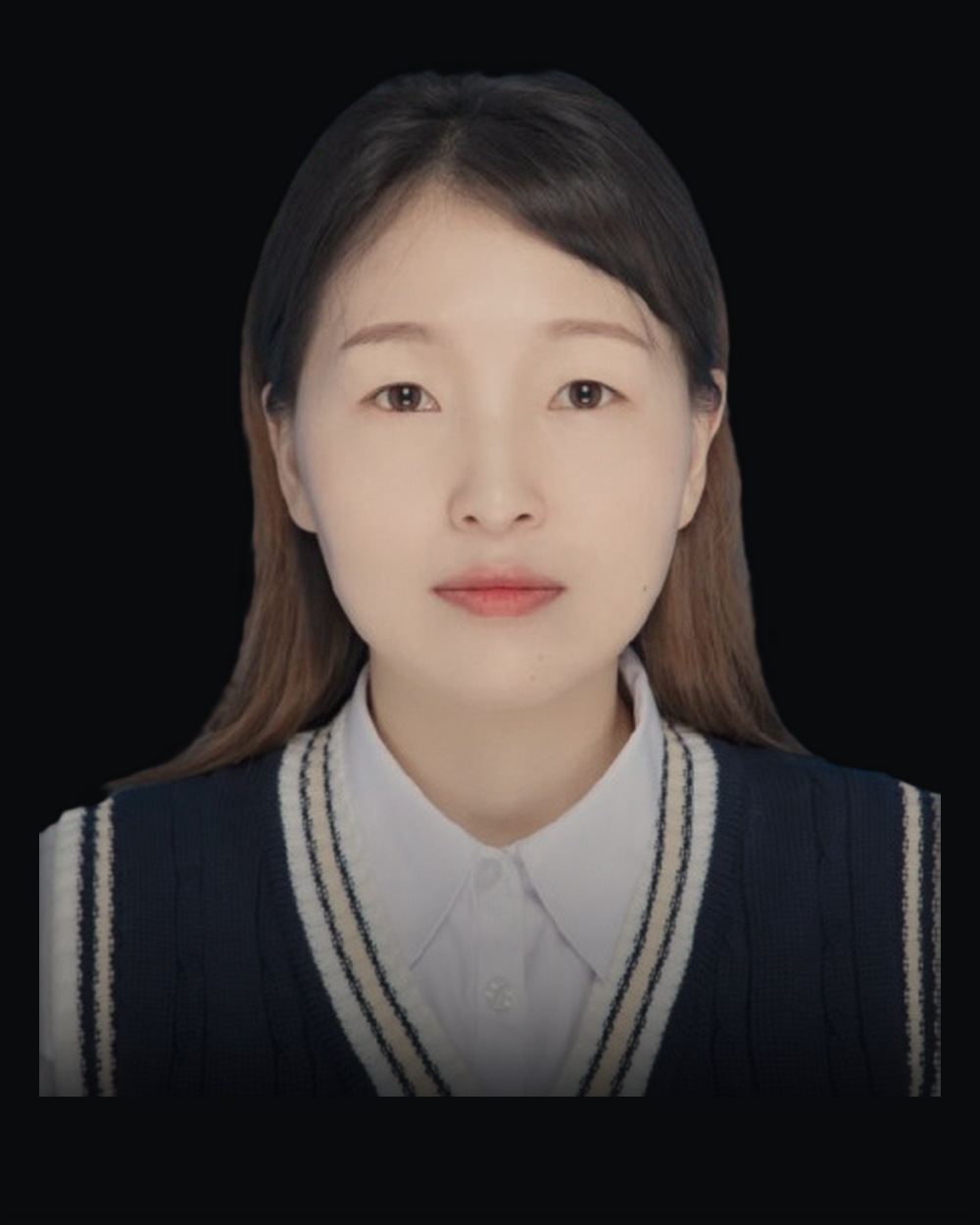Jill Bai, vice president of strategic marketing, lit from one side against a dark field