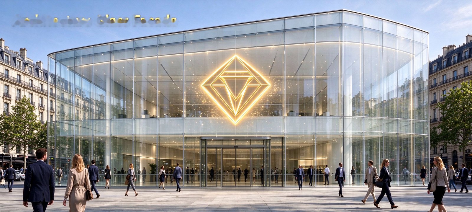 LED screen on a building facade at dusk