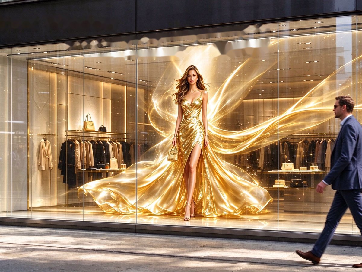 Retail storefront window LED grille screen